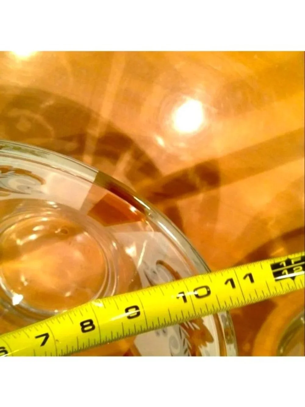 Anchor Hocking Fleur-de-lis Gold Leaf Heavy Glass Bowl 6